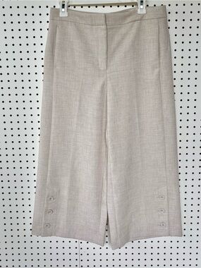 Ann Taylor Cropped Wide-Leg Marina Pants in Light Taupe Size 10P